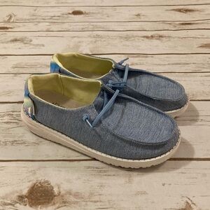 Hey Dude Wendy Youth Sparkle Denim Size 1 (Little Girl)